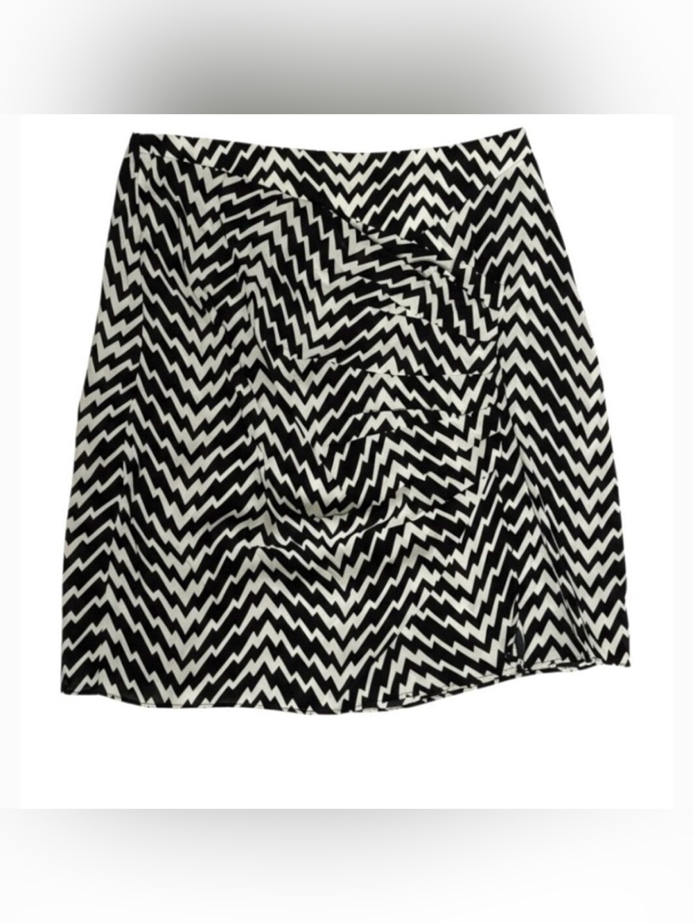 The Kooples Black and White Chevron Mini Skirt AU 2